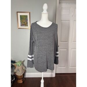 Haute Edition Gray Long Sleeve Top Plus Size XXXL